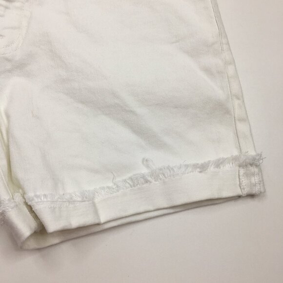 CURRENT ELLIOTT Sugar Wash The Boyfriend Roll Short Cuffed Raw Hem Denim Shorts - Picture 8 of 13